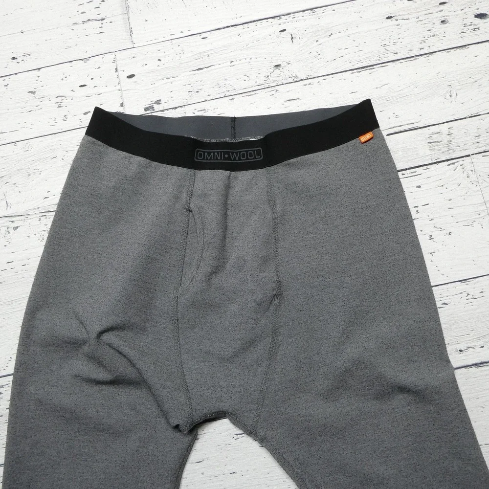 Omni-Wool Long Johns Pants Mens XL Gray Thermal Base Layer Underwear Stretch